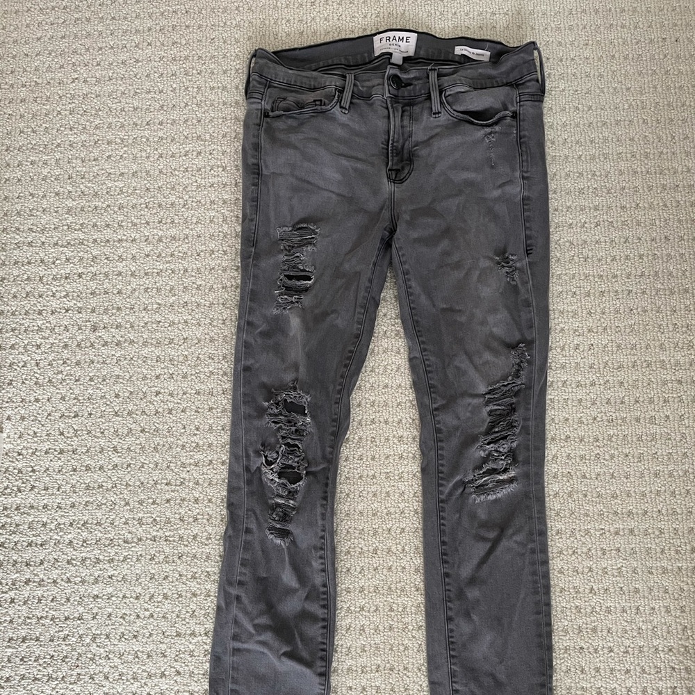 Frame Grey Distressed Jeans